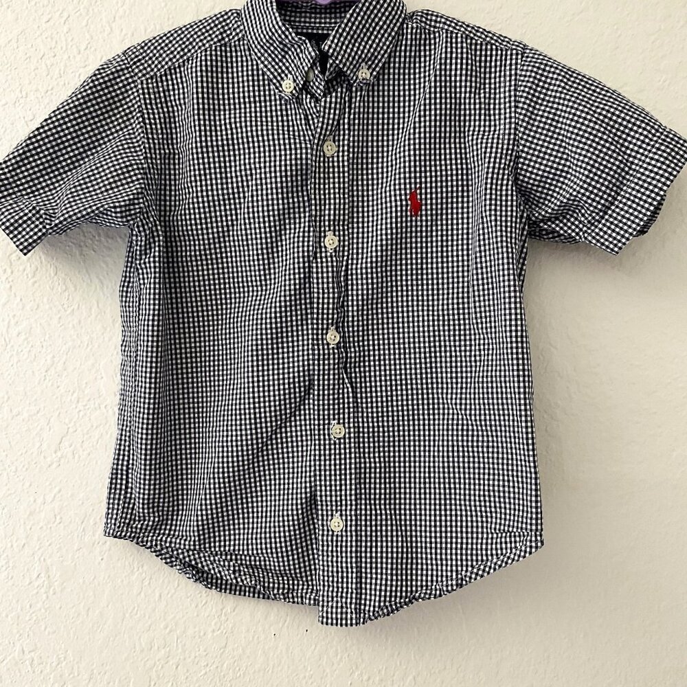 RALPH LAUREN CHECKED BUTTON DOWN SHIRT LIKE NEW